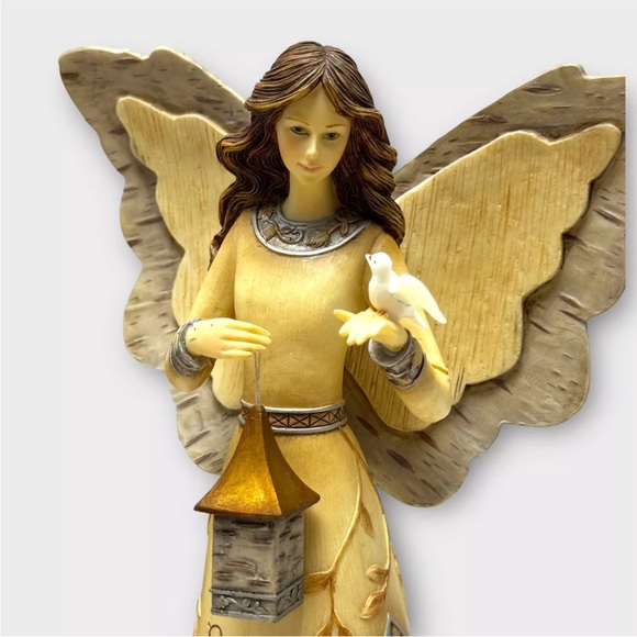 Elements 11 Inch Angel Figurine #82002 "Bless This Home" Angel, Dove, Lantern - Picture 6 of 10